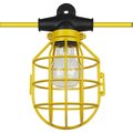 Sunlite 50-Foot Commercial-Grade Cage Light String, 5 Medium Base Sockets E26, Yellow 50Ft 04223-SU